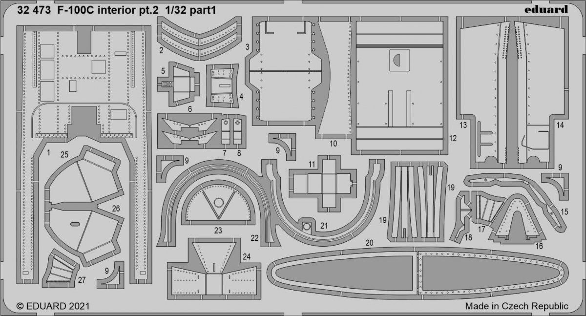 Eduard 32473 F-100C intérieur pt.2 TRUMPETER 1/32