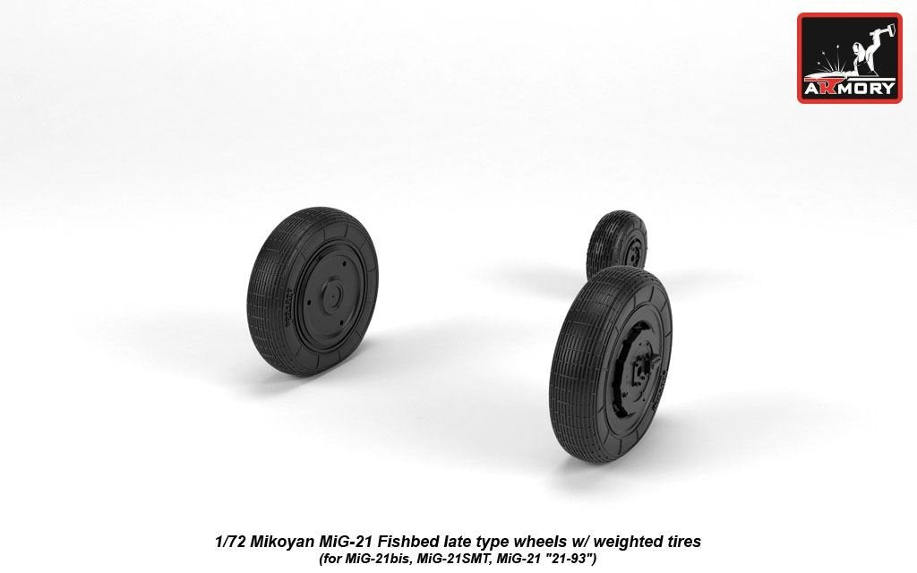 Armory Models AW72050 Roues Fishbed pour Mikoyan MiG-21 avec pneus lestés, échelle 1/72 (fin de série) – immagine 3
