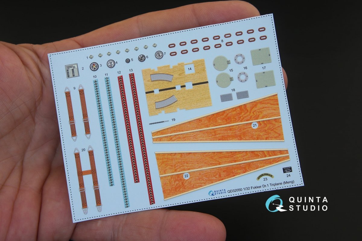Intérieur imprimé en 3D et coloré sur papier décalcomanie Quinta Studio QD32050 pour Fokker Dr.1 (pour maquette Meng) à l&amp;#39;échelle 1/32 – immagine 2