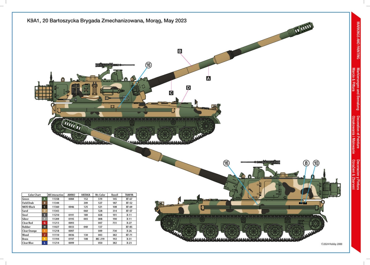 Hobby 2000 35005SE K9A1 Thunder Canon automoteur de l&amp;#39;armée polonaise - Édition spéciale (ACADEMY + CARTOGRAF + Canon Aber) 1/35 – immagine 2