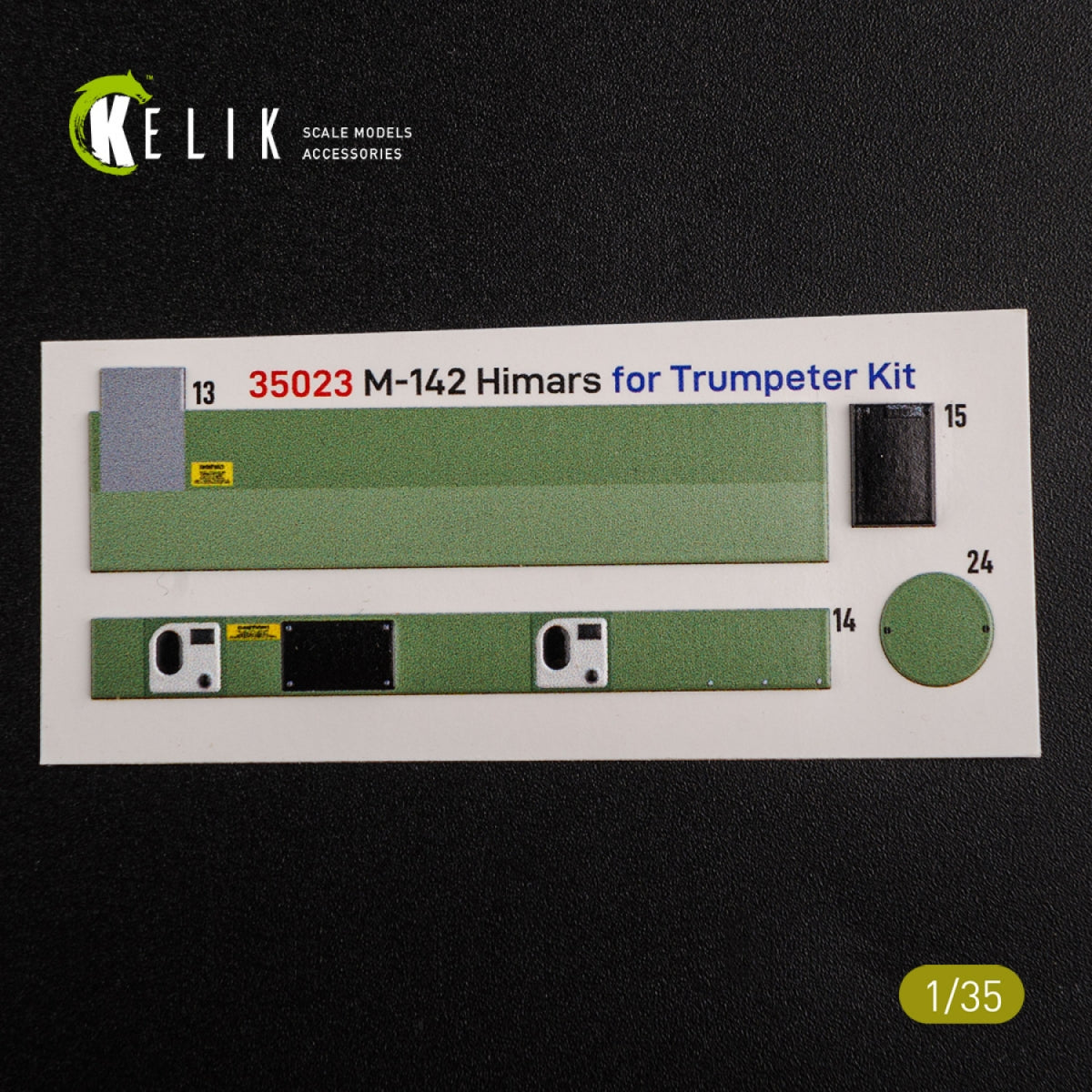 KELIK K35023 M142 HIMARS - Décalcomanies 3D intérieures et décalcomanies classiques pour maquette Trumpeter au 1/35 – image 2
