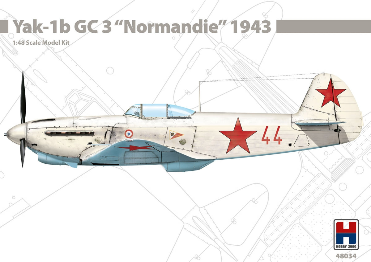 Hobby 2000 48034 Yak-1b GC 3 Normandie 1943 ( ACADEMY + CARTOGRAF + MASKS ) 1/48