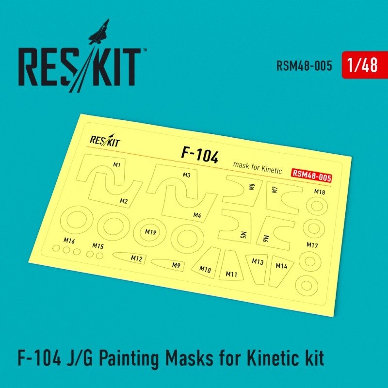 Masques de peinture RESKIT RSM48-0005 F-104 J/G pour kit Kinetic 1/48