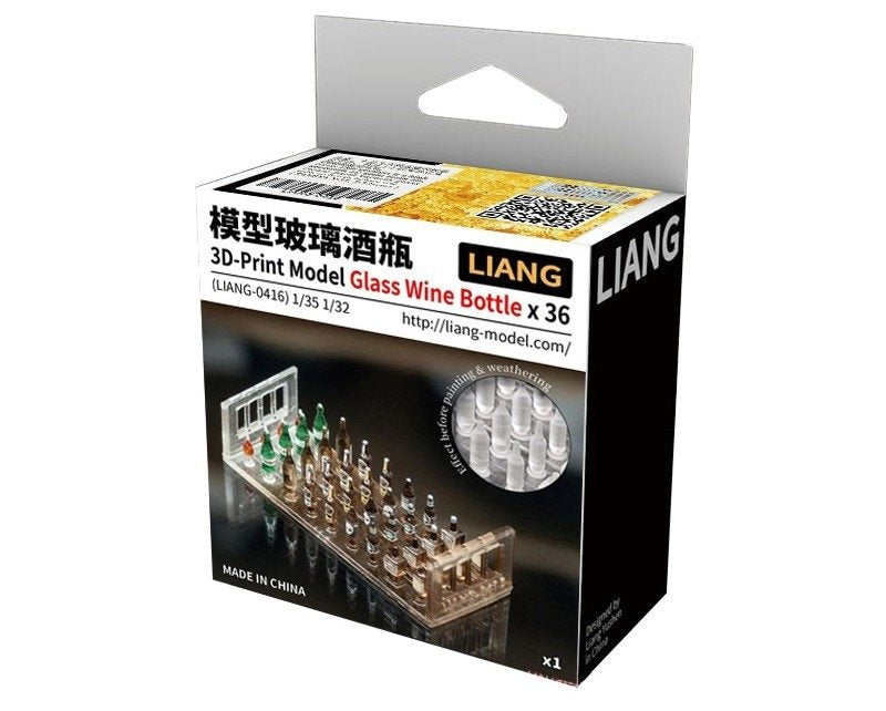 Liang 0416 Modèle imprimé en 3D Bouteille de vin en verre x 36 1/32 1/35 – imagen 2