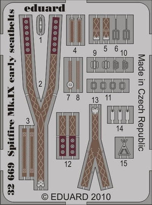 Eduard 32669 Spitfire Mk. IX ceintures de sécurité de première génération 1/32 Tamiya