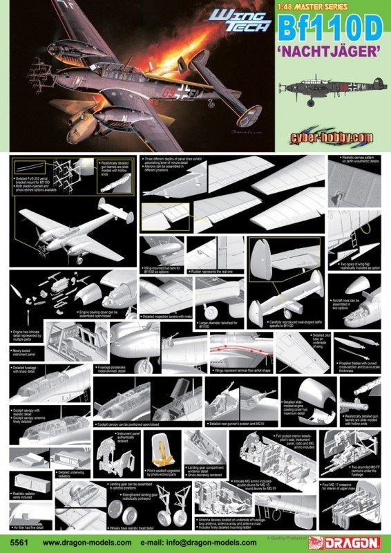 Cyber ​​​​Hobby 5561 Bf 110D &amp;quot;Nachtjager&amp;quot; (1/48)