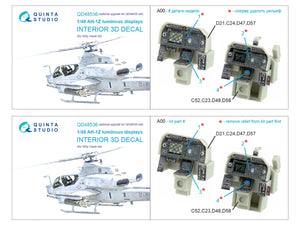 Quinta Studio QD48536 AH-1Z Zulu Cobra/Viper, écrans lumineux, intérieur imprimé en 3D et coloré sur papier décalcomanie (KittyHawk), échelle 1/48 – Bild 8