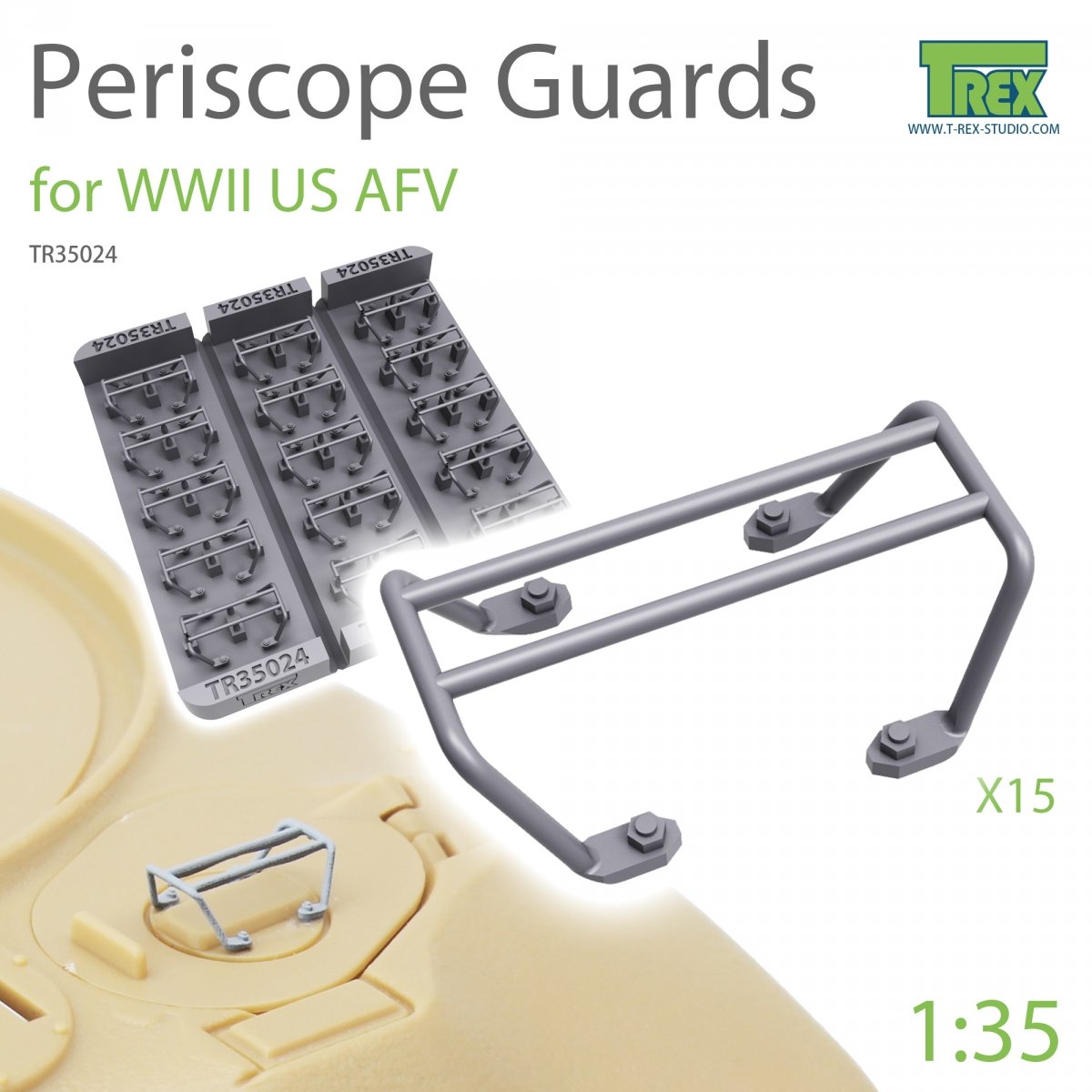 T-Rex Studio TR35024 Protection de périscope pour véhicule blindé américain de la Seconde Guerre mondiale à l'échelle 1/35