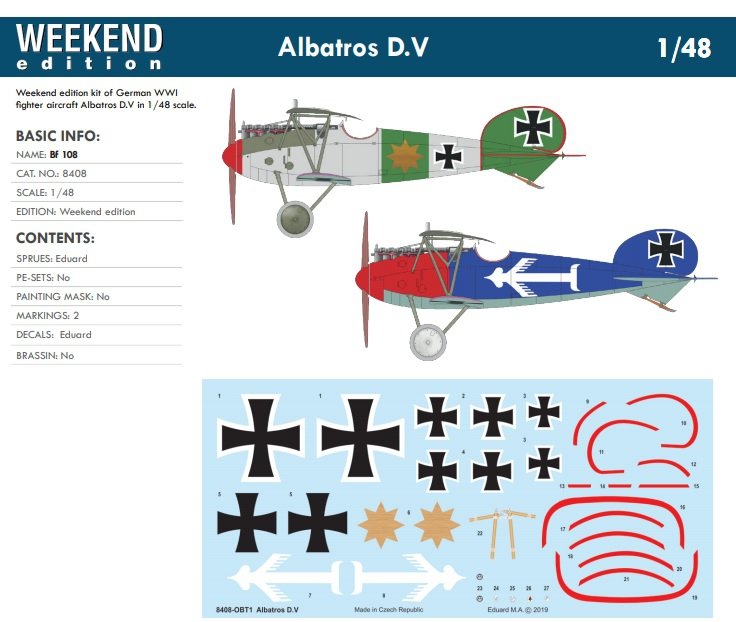 Eduard 8408 Albatros DV Édition Week-end 1/48