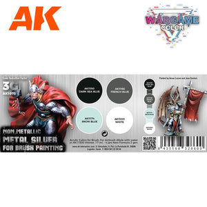 Coffret de couleurs AK Interactive AK1073 Wargame. Argent métallisé non. 4 x 17 ml – imagen 2