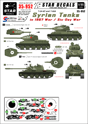 Star Decals 35-952 Chars syriens de la guerre de 1967, échelle 1/35