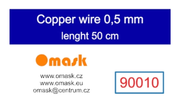 Fil de cuivre Omask 90010, diamètre 0,5 mm, longueur 50 cm