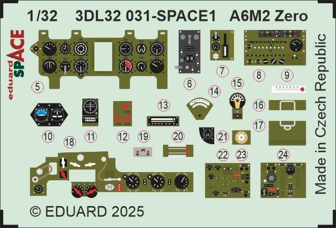 Eduard 3DL32031 A6M2 Zero SPACE TAMIYA 1/32 – zdjęcie 4