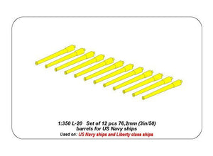 Aber 350L-20 Ensemble de 12 canons de 76,2 mm (3 pouces/50) pour navires de l&amp;#39;US Navy (1/350) – immagine 4