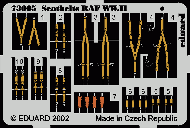 Ceintures de sécurité Eduard 73005 RAF Seconde Guerre mondiale 1/72
