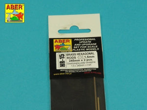 Tiges hexagonales en laiton Aber HR-15, longueur 1,5 mm, 245 mm (2 pièces)  – image 3