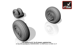 Armory Models AW48024 Sukhoj Su-30 / Su-35 wheels, weighted tires, front mudguard 1/48 – zdjęcie 4