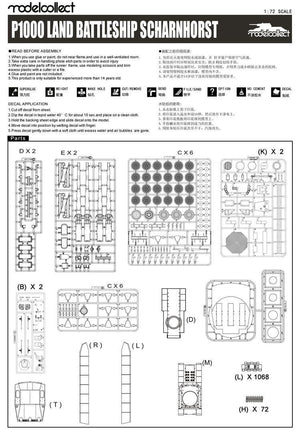 Modelcollect UA72303 Allemand Seconde Guerre Mondiale P1000 Ratte Scharnhorst, 1945 1/72 – imagen 3