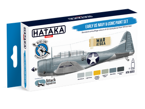 Ensemble de peinture Hataka HTK-BS53 pour les premiers US Navy et USMC (6 x 17 ml)