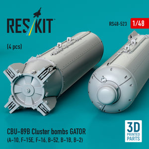 RESKIT RS48-0523 Bombes à fragmentation CBU-89B GATOR (4 pièces) (Impression 3D) 1/48 – image 3