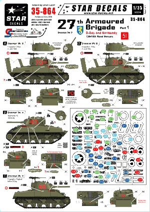 Star Decals 35-864 27e Brigade Blindée n° 1 1/35