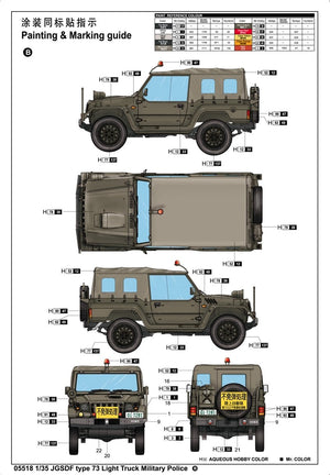 Trumpeter 05518 Camion léger type 73 JGSDF (Police) 1/35 – immagine 4