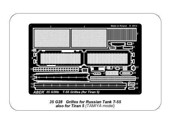 Grilles Aber 35G28 pour char russe T-55 et Tiran 5 (1/35) – Bild 10
