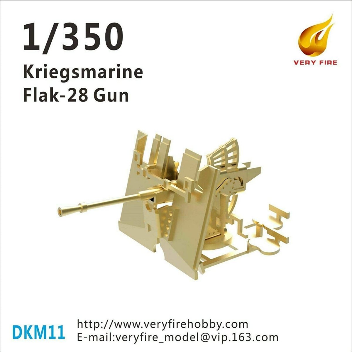Canon Flak-28 DKM11 de la Kriegsmarine Very Fire (8 exemplaires) 1/350