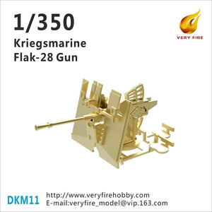 Canon Flak-28 DKM11 de la Kriegsmarine Very Fire (8 exemplaires) 1/350