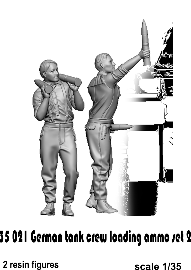 Glowel Miniatures 35021 Ensemble de 2 figurines d'équipage de char allemand chargeant des munitions au 1/35