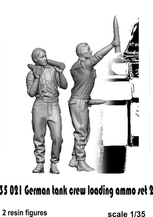 Glowel Miniatures 35021 Ensemble de 2 figurines d&amp;#39;équipage de char allemand chargeant des munitions au 1/35