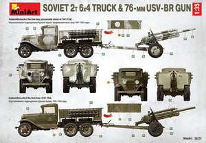 MiniArt 35272 CAMION SOVIETIQUE 2T 6X4 ET PISTOLET USV-BR 76 mm 1/35 – immagine 5