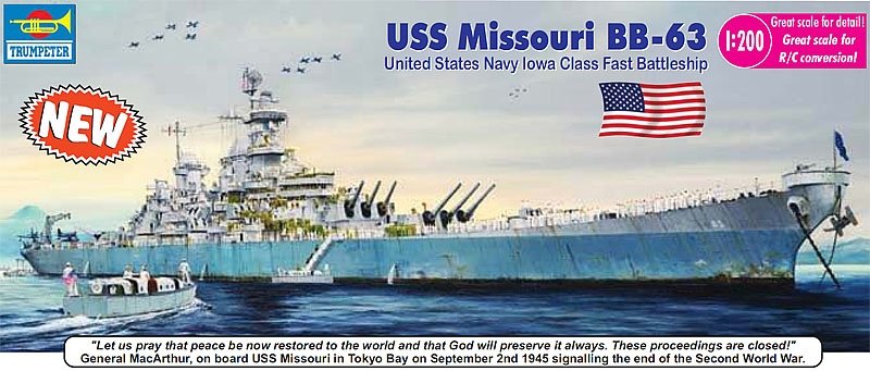 Trumpeter 03705 USS Missouri BB-63 Big Mo Cuirassé (1/200)