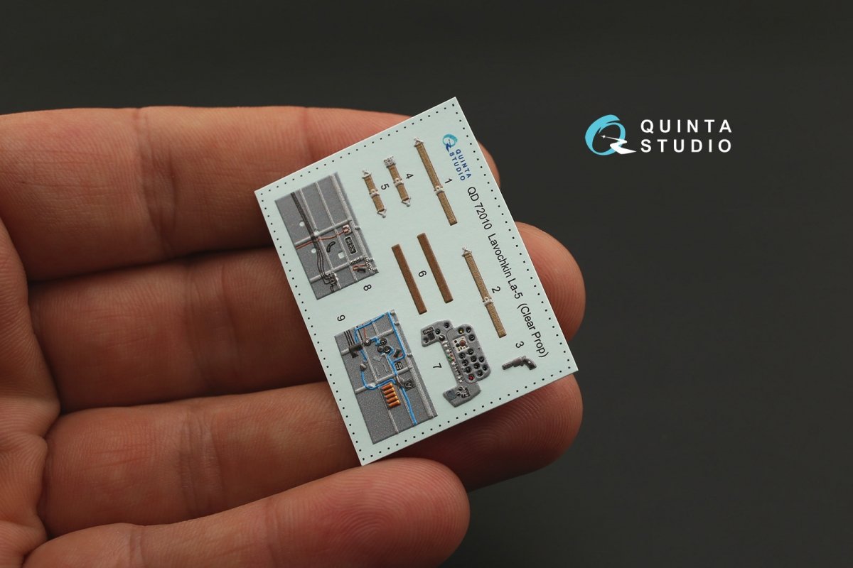 Intérieur imprimé en 3D et coloré sur papier décalcomanie Quinta Studio QD72010 La-5 (pour kit ClearProp) 1/72 – image 3