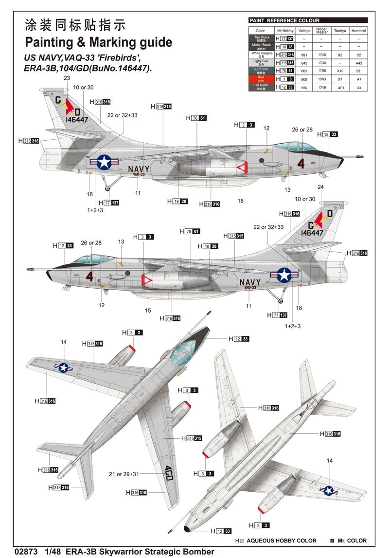 Bombardier stratégique Trumpeter 02873 ERA-3B Skywarrior – image 3