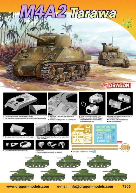 Dragon 7305 M4A2 Tarawa 1/72 – zdjęcie 2
