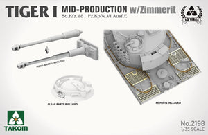 Takom 2198 Tiger I Mid-Production avec Zimmerit Sd.Kfz. 181 Pz.Kpfw. VIAusf. E 1/35 – immagine 4