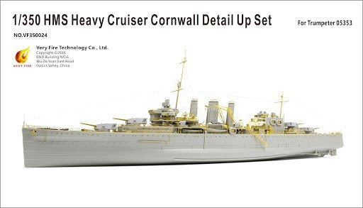 Kit de super détails Very Fire VF350024 HMS Cornwall pour maquette Trumpeter 05353 au 1/350