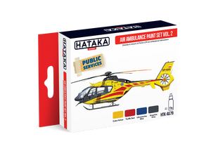 Kit de peinture pour ambulance aérienne Hataka HTK-AS79 (HEMS), volume 2, 4 x 17 ml