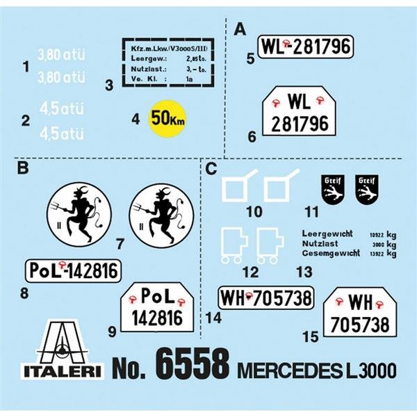Italeri 6558 MERCEDES BENZ L3000 S 1/35  – image 5
