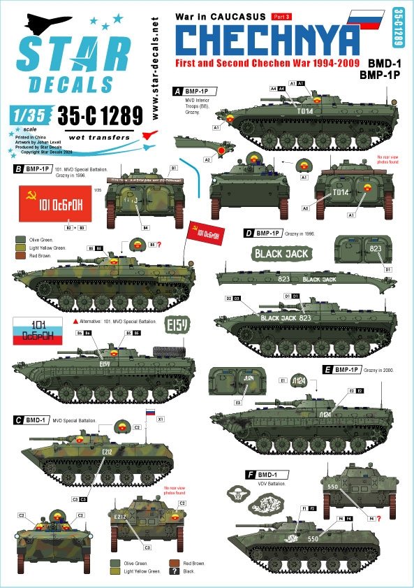 Star Decals 35-C1289 Guerre du Caucase 3 1/35