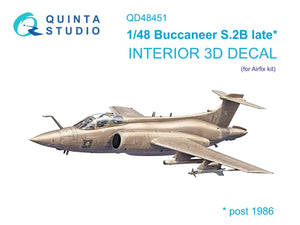 Intérieur coloré imprimé en 3D sur papier décalcomanie Quinta Studio QD48451 Buccaneer S.2B tardif (Airfix) 1/48