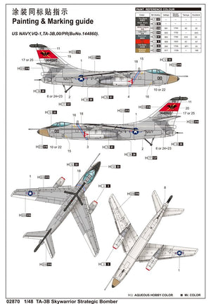 Trumpeter 02870 TA-3B Skywarrior Bombardier stratégique (1/48) – image 2