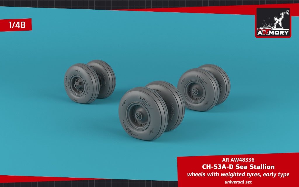 Roues Armory Models AW48336 CH-53 Sea Stallion avec pneus lestés, échelle 1/48 (début) – immagine 3