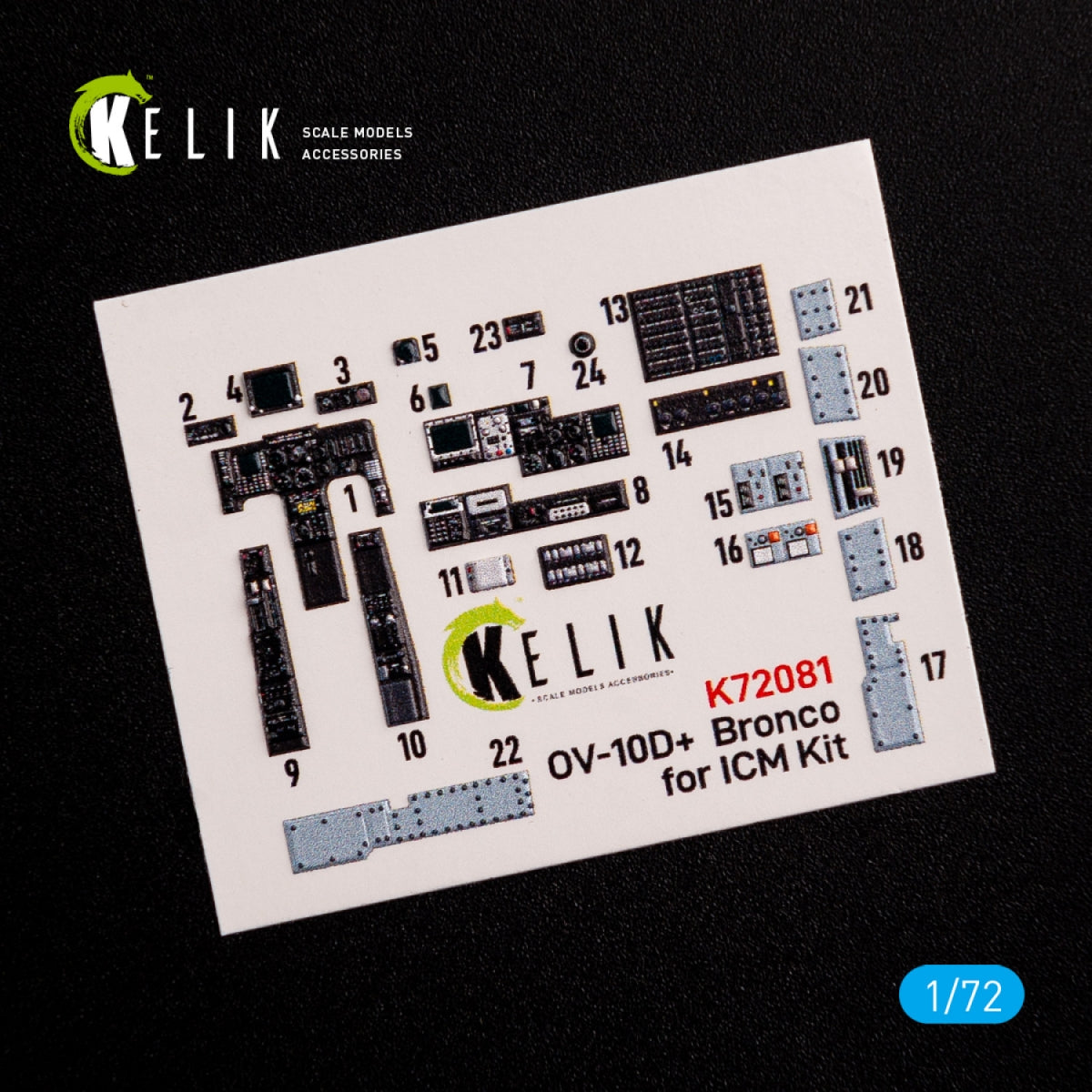 Décalcomanies 3D intérieures KELIK K72081 OV-10D+ « Bronco » pour maquette ICM au 1/72 – image 3