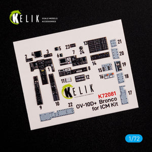 Décalcomanies 3D intérieures KELIK K72081 OV-10D+ « Bronco » pour maquette ICM au 1/72 – image 3