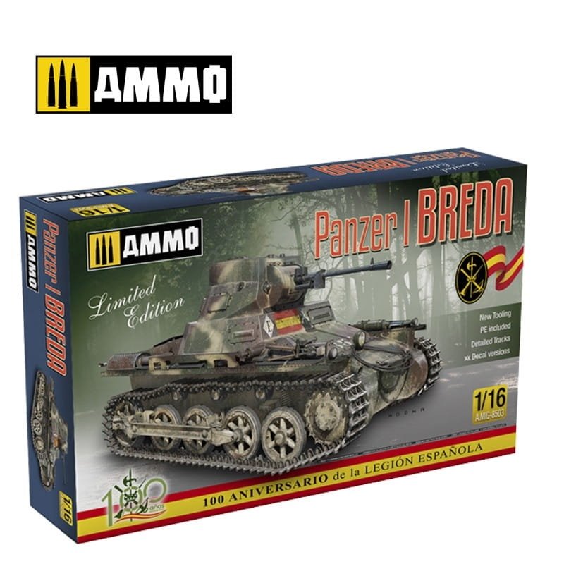 Munitions du Mig 8503 Panzer I Ausf. Un chasseur de chars léger Breda de la Guerre Civile Espagnole 1/16