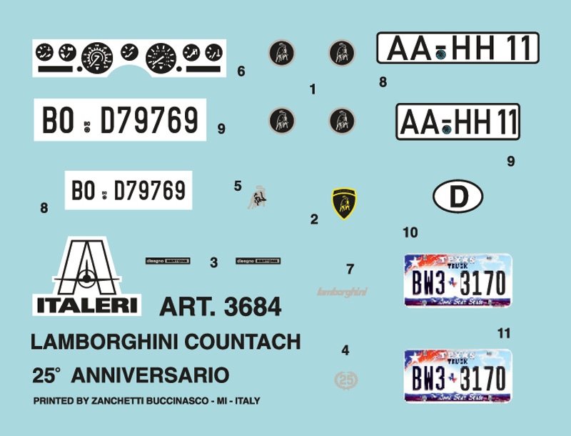Italeri 3684 LAMBORGHINI COUNTACH 25e anniversaire 1/24 – immagine 3