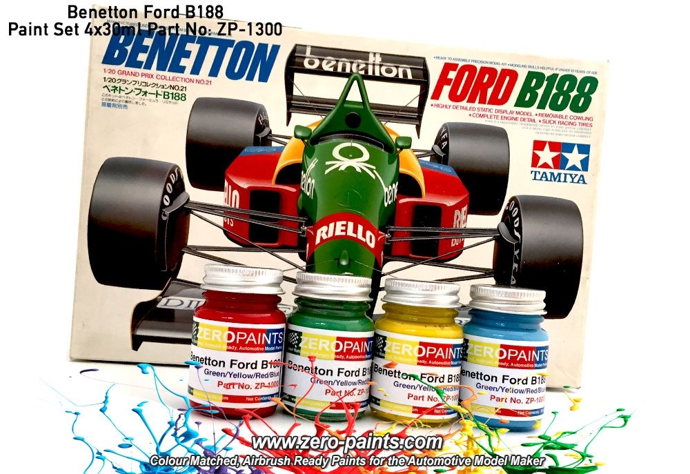 Peinture Zero Paints ZP-1300 Benetton Ford B188, 4 x 30 ml – immagine 3