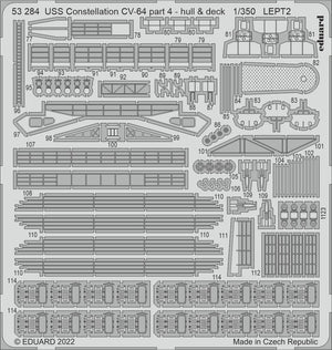 Eduard 53284 USS Constellation CV-64 partie 4 - coque et pont TRUMPETER 1/350